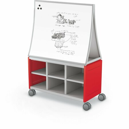 MOORECO Compass Cabinet - Maxi H1 With Ogee Dry Erase Board Red 61.9in H x 42in W x 19.2in D A3A1C1E1B0